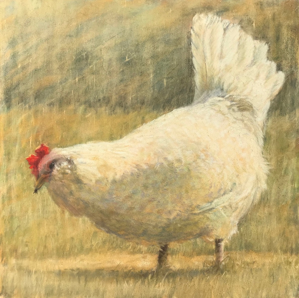 "A Hen and a Bug" by Lori Simmerman Goll