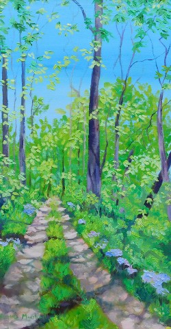 C&O Canal Trail, Oil on Canvas, 12x24