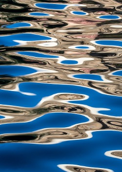 "Islands of the Sky I" — Limited Edition photograph available in different sizes on photographic paper or metal. Reflection of the sky in the pond in front of the Palace of Fine Arts Building in San Francisco.