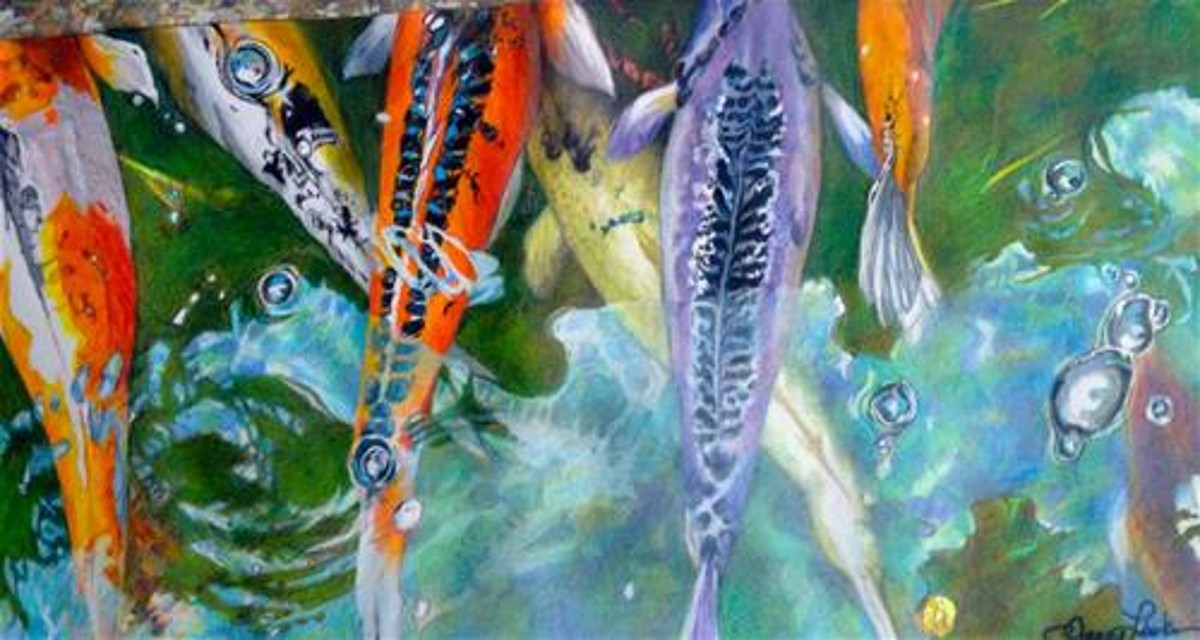 Koi Pond Painting by Nancy Lasater