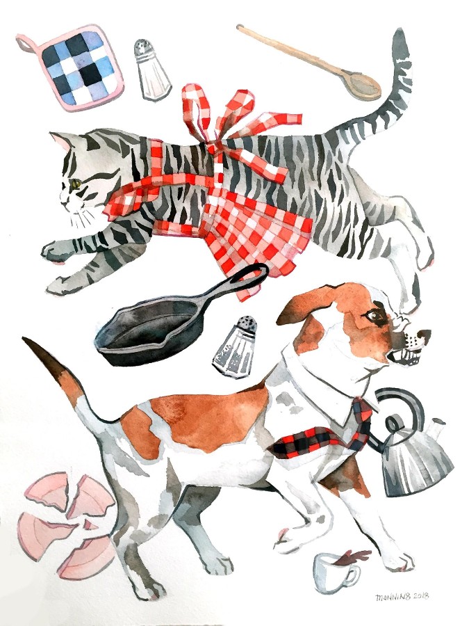 Postcard "Cats and Dogs" by Marni Manning