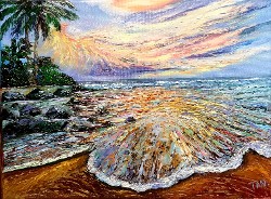 "The Beach", oil on canvas, 9" x 12"