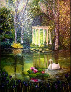 "In the Garden with Swan", oil on canvas, 22" x 28", 2014