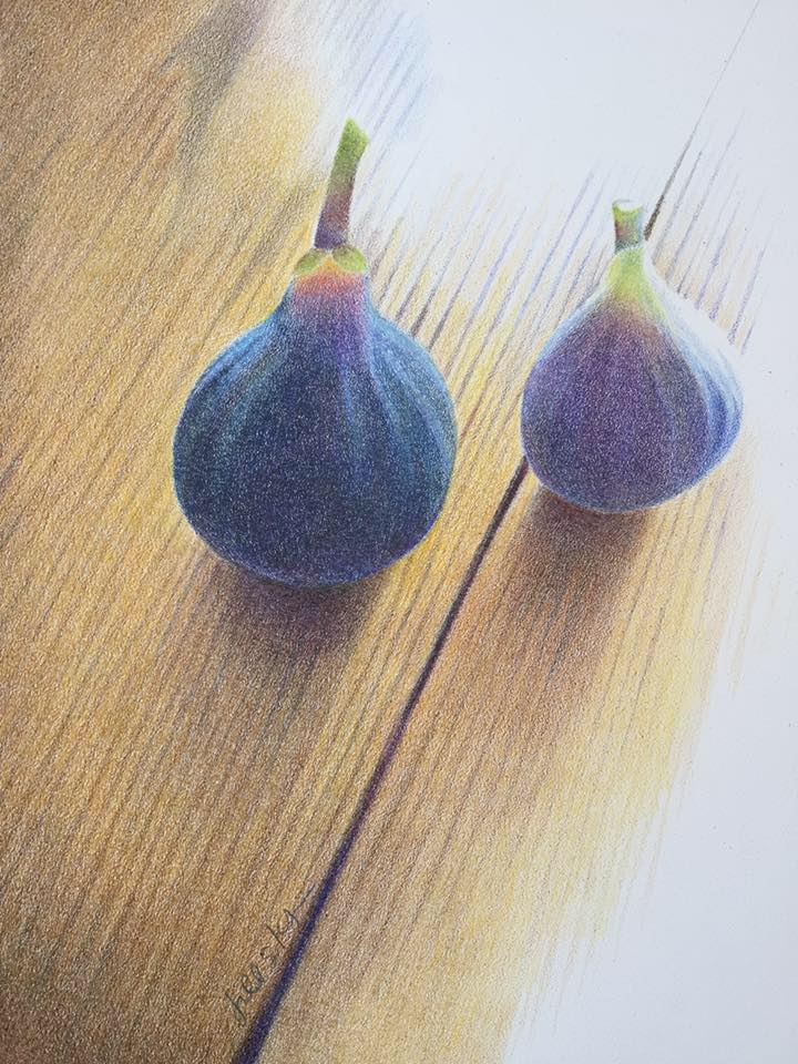 Two Figs, the mixed media on panel painting Bonnie Archer remembered