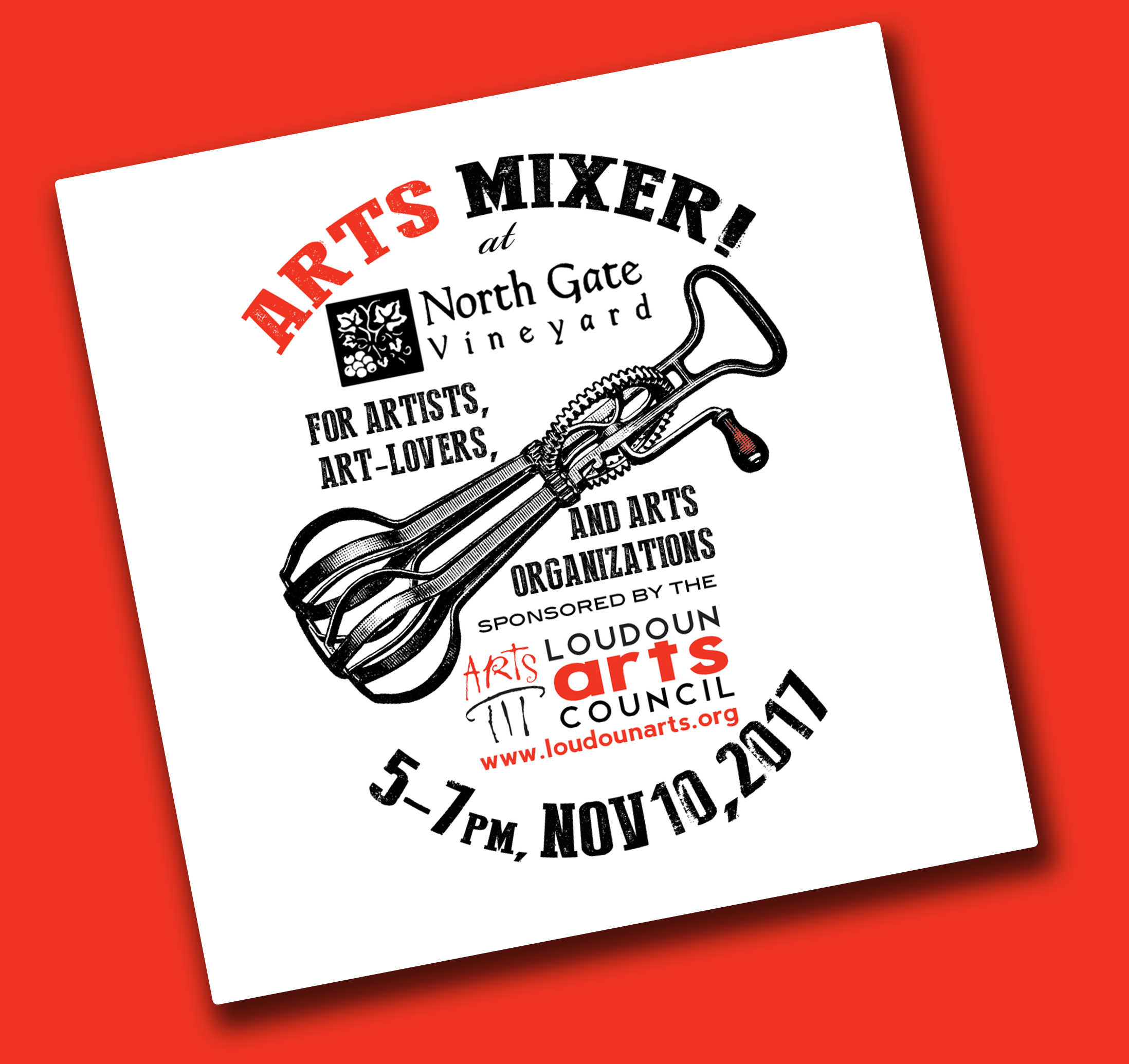 The first LAC Arts Mixer will be at North Gate Vineyard on November 10th