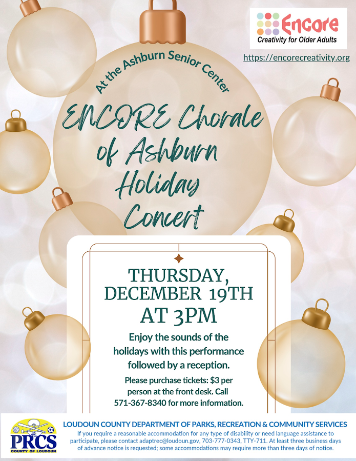 Encore Chorale of Ashburn - Holiday Concert Flyer 2024