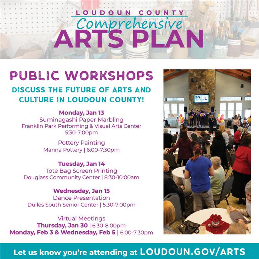 Loudoun County Comprehensive Arts Plan Public Workshops Flyer