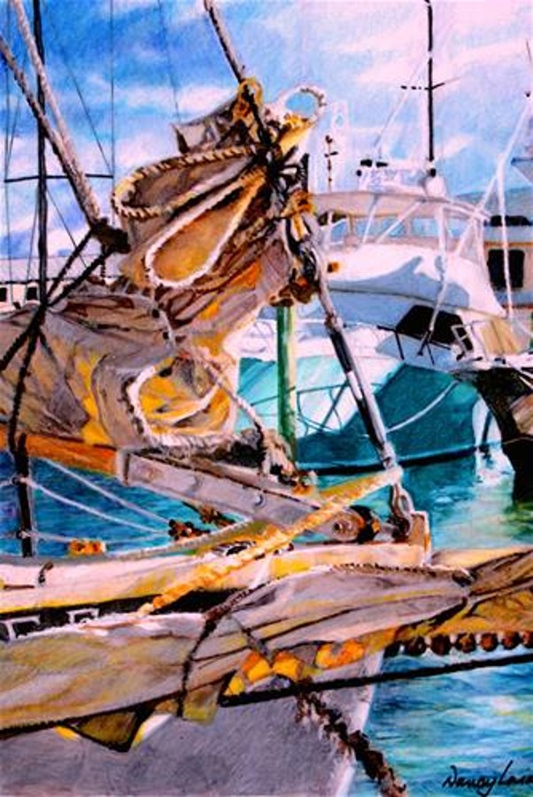 Key West Marina Painting by Nancy Lasater